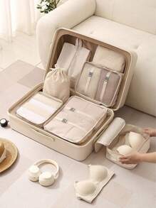 8pcs Travel Packing Cubes - Compression Packing Organizers, Suitable For Carry-On Luggage, Clothes Storage Bags, Luggage Organizer Set, Essential For Cruise, Beach Travel, Summer Trip, Women Lingerie Bag, Room Decor, Travel Accessories, Back To School Supplies, Dorm Essentials