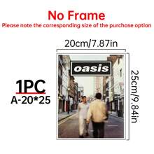 1pc Canvas Wall Art Poster Inspired By The Oasis Album, Features Bright Colors Like Sky Blue, Ginger Yellow, Mixed Shades, White, Pink, And Black. It'S An Decor Piece Perfect For Music Lovers In Living Rooms And Bedrooms.Canvas Wall Art,Posters For Room,Home Decor,Room Decor Aesthetic,Room Decoration Stuff.Optional Frame - 1pc - View 17