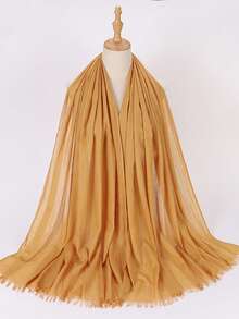 1 chiếc khăn choàng hijab modal dài mềm mại, nhẹ, màu trơn cỡ lớn dành cho nữ, mùa thu/đông - Nhiều màu - Xem 10