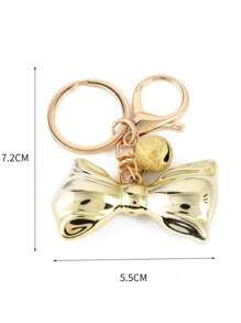 1pc Unisex Korean Style Oversized Bow Knot Keychain With Golden Bell Charm Earphone Holder Bag Accessory Girlfriend/Boyfriend Gift Keychain For Bag Car Accessories For Women