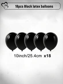 526pcs Black Birthday Balloon Set, Including 500pcs Black Fake Rose Petals, 16" Happy Birthday Foil Balloon Letters, Love And Heart Shaped Foil Balloons, Latex Balloons, Suitable For Black Themed Birthday Decoration, Men And Women Birthday Party Decorations, Party Supplies, Birthday Party, Anniversary, Wedding, Home Decor - Black - View 11