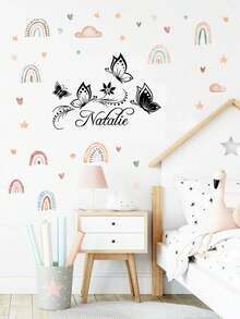 1 件 DIY 个性化定制名字蝴蝶墙贴、定制名字卡通汽车贴花 PVC 墙贴、墙艺术墙纸、客厅卧室墙贴、防水墙纸、自粘式、墙贴 PVC 墙艺术贴纸、现代时尚墙贴、墙贴家居装饰配件、派对礼物、结婚礼物 - 黑色 - 查看 6