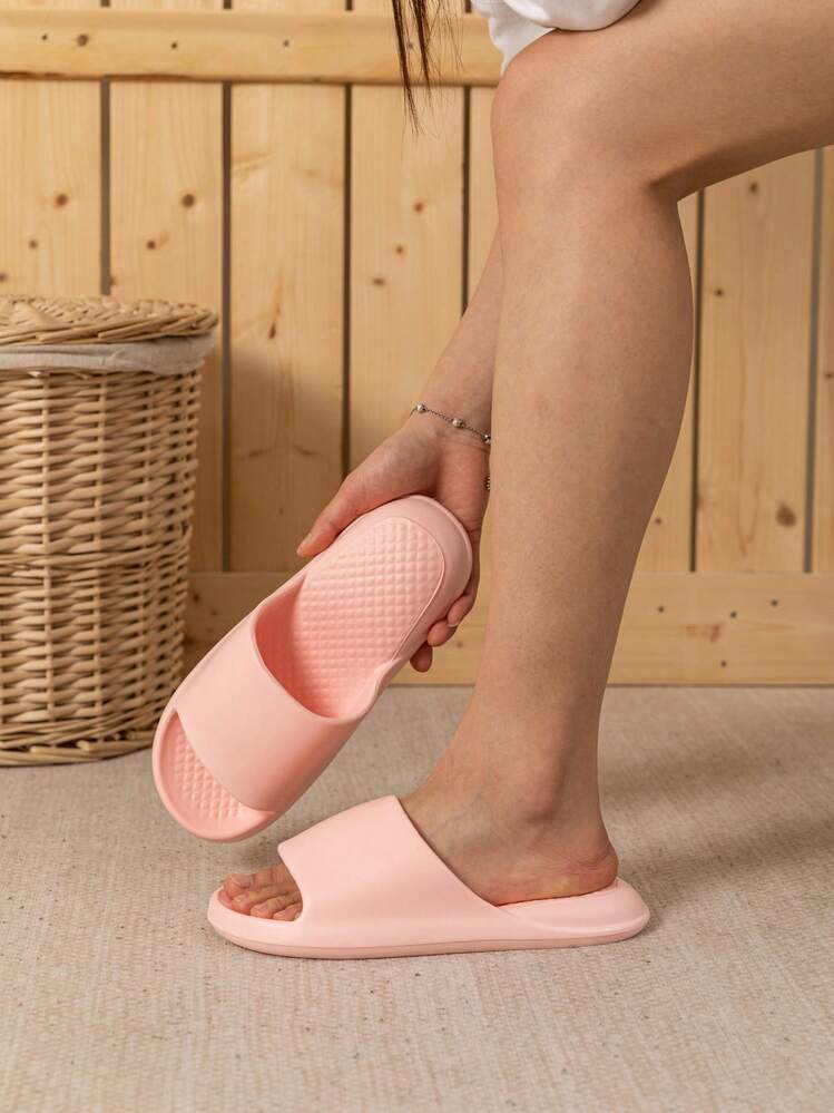 Pink Massage Slippers, Soft & Comfortable, Arch Support, EVA Material, Slip-On Sandals For Women, Summer - Pink - View 2