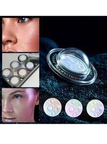 MSFLIBNH 1PC 高光粉，提亮面部，立体轮廓，闪亮高光，土豆泥质地，单色珍珠光泽，适合所有肤色，轻巧时尚的设计，送给妈妈的礼物，两种文字模型随机发货，不会影响使用效果