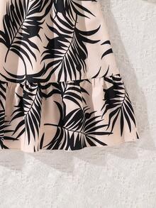 Left Mama Girls Striped Retro Sleeveless Dress, Summer - Black - View 6