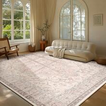 1Pc Large Modern Area Rugs For Living Room, Soft  Boho Washable Indoor Carpet, Low Pile Lightweight Large Print For Bedroom, Dining Room, Playroom, Office, Pink, Low Pile Carpet - Kiểu 1 - Xem 4