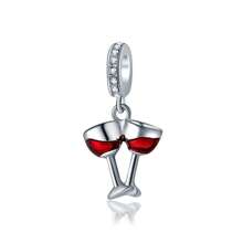 1pc Fashion Red Series Heart, Square, Bell, Flower, Bow, Cup, Key, Baseball, Home, Peace Dove Pendant, Suitable For Girls And Women DIY Bracelet Necklace Fashion Jewelry Making Gift Valentine's Day - Red - View 4