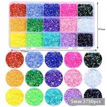 3mm/15000pcs 4mm/7500pcs 5mm/3750pcs Resin Rhinestones For Crafting, 15 Colors Flatback Gems For Phone Case, Bedazzling Flatback Crystal Rhinestones Diamonds For Clothes Accessories DIY