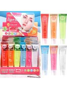 6-Piece Hydrating Clear Lip Gloss Set | With Vitamin E, Rosehip, Argan Oil, Mint & Aloe, Coconut Flavor, Transparent Plumping Lip Oil, Plant-Based Ingredients, Suitable For All Skin Types, Berry Tones IMAN OF NOBLE - 彩色 - 查看 4