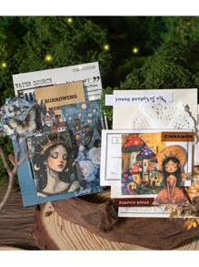 50张/包复古奇幻童话世界和纸防水垃圾日记本剪贴簿装饰工艺剪贴簿贴纸 50design Partten - 彩色 - 查看 7