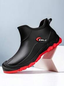 Men's Low-Top Fashion Short Rain Boots, Non-Slip Waterproof Shoes For Kitchen, Chef, Delivery, Car Washing