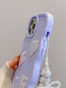 1 件 Big Wave 手机壳，琥珀色 V 形心形 + 锆石腕带，适用于 Apple 17、Redmi Note 11 4G、Galaxy A55、Infinix Note 30、Moto E30、Camon 20、Camon 20 Pro 4G、Spark 8C、Spark Go 2022、Smart 7、Smart 8 防水防震防摔防刮 - 紫色 - 查看 3