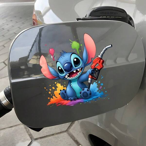 1pc, Stitch Car Stickers, Disney Stickers, With Stitched Printing - Durable Gas Tank And Bumper Stickers, Fun Designs, Suitable For Cars, Trucks, Motorcycles, Walls, Windows, And Notebooks - Easy To Stick On