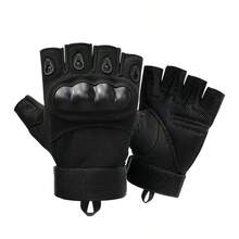 Half Finger Tactical Gloves, Outdoor Cycling Gloves, Sports Protective Cycling Gloves - 黑色 - 查看 7