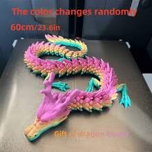 [3D Dragon Toy] Posable Flexible 3D Printed Dragon Toys 90cm/35.4in - 60cm/23.6in Fidget Dragon Figurine For Car Dashboard Bedroom Fish Tank - Multicolor - View 15