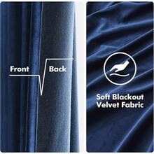 2 Panels Blackout Curtains Solid Soft Grommet Mustard Yellow Thermal Insulated Soundproof Room Darkening Curtains/Drapes/Panels Fall Living Room Bedroom 52 X 90 Inch - 皇家藍 - 查看 4
