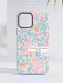 Colorful Small Floral Scripture Two-In-One Matte Texture Phone Case Suitable For Compatible With Iphone17,16, 15, 14, 13, 12, 11, PRO MAX,PLUS,As Well As , Galaxy S21/22/23/24/25 Ultra/FE+,NOTE20 Ultra,A71/56/55/54/53/52/36/34/26/25/23/16/15/14/13/06 - 彩色 - 查看 4