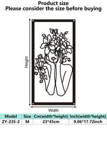 1 件抽象女性线条金属装饰壁挂艺术品，个性化艺术空心铁艺墙画，适用于家庭白墙、客厅、餐厅、卧室、浴室、情人节礼物