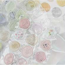 Wax Seal Stickers – 18-Piece Wax Seal Sticker Set With 6 Styles, Transparent Dried Flower Stamp Stickers, Self-Adhesive Envelope Sealing Stickers For Wedding Invitations - 綠色 - 查看 8