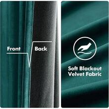 2 Panels Blackout Curtains Solid Soft Grommet Mustard Yellow Thermal Insulated Soundproof Room Darkening Curtains/Drapes/Panels Fall Living Room Bedroom 52 X 90 Inch - 深綠色 - 查看 4