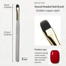 RS NAIL RSNAIL 圆头和方头美甲笔，完美适用于涂抹顺滑的指甲油凝胶，可实现均匀涂抹、细节刻画和渐变效果。金色铜管亚克力手柄，美甲设计笔，多功能用途，操作简便，适合美甲沙龙和居家DIY。 - 黑色 - 查看 12