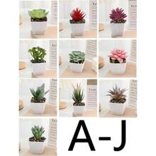 1件/4件仿真迷你多肉植绒迷你方形盆栽家居装饰室内阳台精美多肉盆栽-家居客厅、房间餐桌中心迷你盆栽装饰摆件