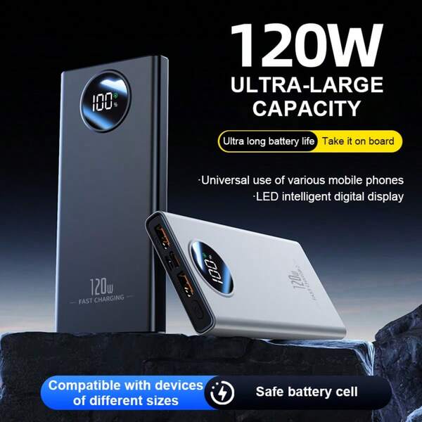 20000mAh Portable Power Bank, Large Capacity Power Bank, 1 USB-C/1 MicroUSB/2 USB Ports, Dual Input, Lightweight And Compact, Suitable For Office Use, Travel, Home, Outdoor Activities, Live Broadcast, Perfect Gift, Outdoor Charging Station, Stylish Device Design, Large Capacity Charger Suitable For Summer Holiday Outdoor Travel/Camping And Emergency Backup Mobile Power Supply Gifts For Family, Friends, Birthday Portable Charger Power Display