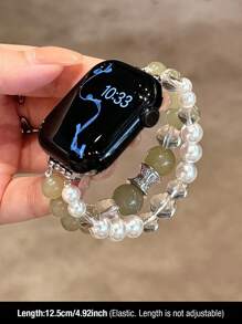 1 件女式猫眼石弹性表带手链，适用于 38/40/41/44/45/49/42/46 毫米系列 11/SE3/Ultra3/Ultra/SE/SE2/10/9/8/7/6/5/4/3/2/1