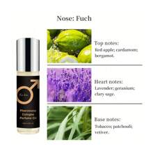 1 件男士信息素古龙水走珠香氛，高浓度木质香味，持久留香，适合约会、通勤和情人节礼物 - 黑色 - 查看 2