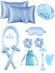 12 件睡眠发型工具套装、1 件卷发器、1 件丝绸枕套(适用于头发和皮肤)大号套装、丝绸无热卷发套装、过夜卷发器、1 件睡眠柔软眼罩、1 件双头滚筒按摩器、1 件心形刮痧板、返校、旅行度假必需品、女士发饰、卷发器、卷发刷、滚筒、卷发产品、卷发器、卷发滚筒、卷发、卷发工具、卷发滚筒、卷发、无热卷发、无热卷发、卷发器、理发师、美发工具、美发产品、卷发器、理发配件、旅行、滚筒、美发用品、发饰、卷发产品、卷发器、卷发滚筒、美发设备、卷发、卷发工具、卷发滚筒、圣诞节、理发店、头发卷发器、理发配件、发饰、卷发器、美发、无热卷发、旅行必需品、发型、美发 - 藍色 - 查看 11