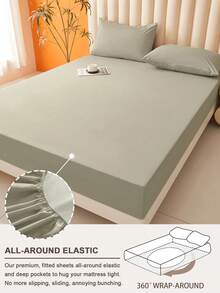 1 Stück einfarbiger wasserdichter Matratzenschutz, weich & bequem, Matratzenbezug, Schlafzimmer Tagesdecke, gemütliche Schlaf-Matratzenauflage, geeignet für alle Jahreszeiten - Khaki - Übersicht 7