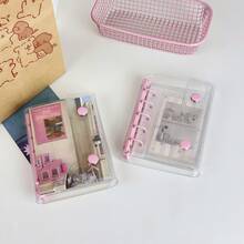 Pasta de argolas transparente M5, 20 capas dupla face, livro de adesivos transparente, conjunto de cadernos de fichário faça você mesmo, papelaria, material escolar, material de volta às aulas - Multicolorido - Ver 6