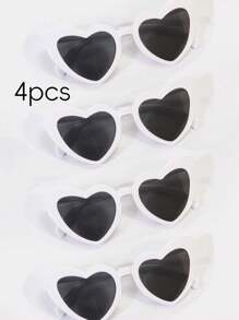 11 件心形镜框眼镜，多巴胺色，男女通用，时尚现代，适合外出、运动、派对、圣诞节、婚礼、生日、新年 - 多色 - 查看 19