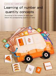 Number Busy Book For Kids 3-5, Preschool Quite Book, Math Counting Game, Montessori Kindergarten Learning Activities For Toddlers Ages 3+, Educational Matching Autism Sensory Travel Toy