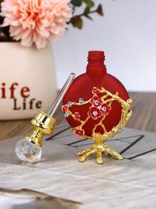 12ml Exquisite Soft Dream Cherry Blossom Enamel Fancy Perfume Bottle, Reusable Container Bottle, Holiday Travel Perfume And Essential Oil Dispenser Bottle, Perfect Gift For Women (No Perfume, Only Empty Bottle)+Supplementary Set