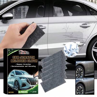 Magic Car Scratch Remover Cloth 6 Pack - Instant Scratch Repair, Polish & Protect - Nanofiber Buffing Pads For Car Paint Touch Up, Swirl Marks & Scratches - Easy DIY Car Care Kit  | Car Stickers | Car Seat Cover | Car | Car Accessaries | Christmas | Car Accessories For Women | Car Decor | Halloween