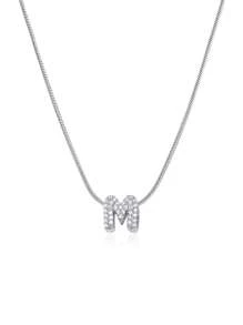 1件不锈钢英文字母吊坠项链，适合女孩、儿童、家人、朋友，可作为生日礼物或日常佩戴。 - 銀色 - 查看 5