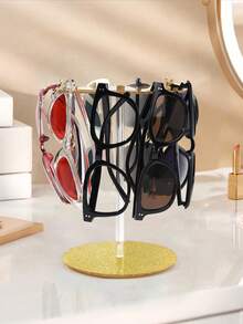 1 件 360 度旋转眼镜架，透明亚克力太阳镜架，可拆卸眼镜展示架，适用于梳妆台、办公室、衣柜、眼镜收纳盒 - 彩色 - 查看 4