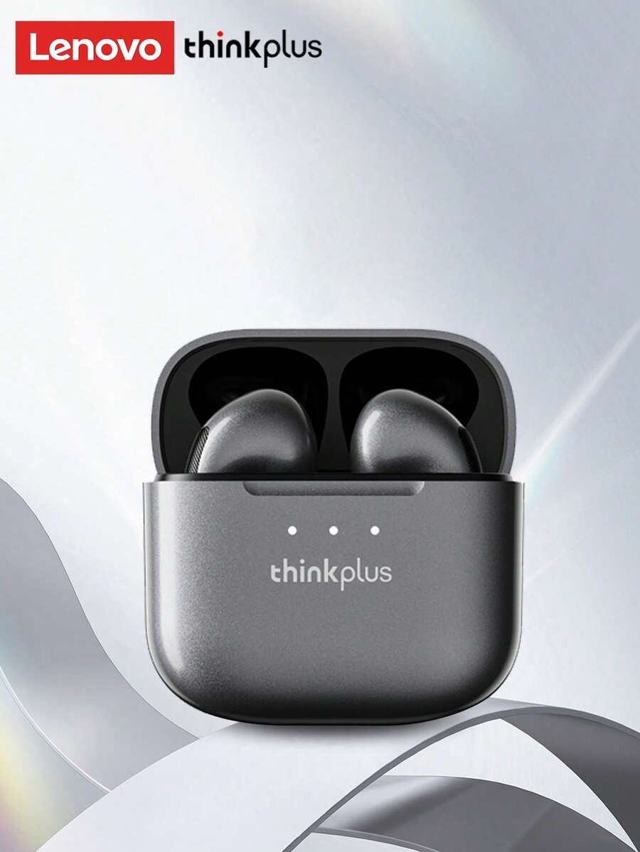 Lenovo Auriculares Bluetooth  LP23, de media oreja con sonido estéreo de alta fidelidad y micrófono sensible, llamadas de voz de alta definición, cancelación inteligente de ruido, modo dual de música y juegos, sincronización audiovisual de baja latencia, auriculares inalámbricos de larga duración para teléfonos inteligentes y computadoras