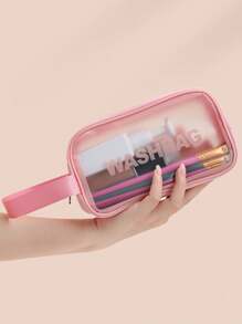 3 件套防水 PVC 旅行化妆包、化妆品收纳包、洗漱包，适合度假、假日、夏季必需品、护肤品、洗漱用品、珠宝、文具、电子产品