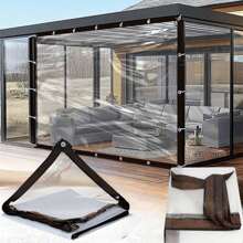 1 Pc Heavy Duty 6.5x10 Ft Waterproof PVC Tarpaulin, Tear-Resistant Clear Plastic Cover For Greenhouse, Garden, Patio, Outdoor Use, Rainproof Cloth, Waterproof Fabric, Plastic Sheet, Awning, Balcony, Window Shading, Succulent, Insulation