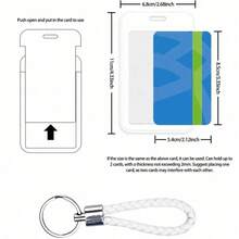 1 pieza Soporte vertical de cuero para tarjetas con correa para el hombro, con portador de tarjetas creativo incorporado, diseño de dibujos animados de amor, para tarjeta de campus, almuerzo, autobús, metro, identificación laboral - titular de la tarjeta de autobús - Ver 6