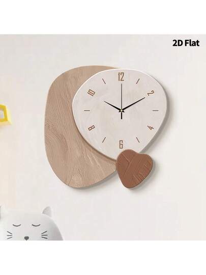 2D Flat 1pc Verlichting Luxe Home ation Asymmetric Wand Clock, Ultra Quiet Quartz Movement, No Ticking Sound, Painting Klok Living Room, Bedroom Office, able Watch, Unique Personalized, Clear Reading Time, In Bedroom, Studio, Room view 7