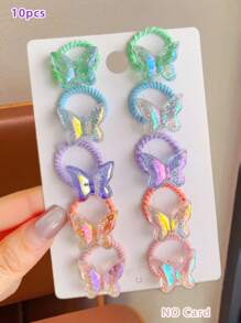 30pcs/10pcs Faux Pearl Heart & Star Shaped Hair Ties For Girls Student, Suitable For Daily Use Fashionable And Sweet Girl Decoration Hair Accessories