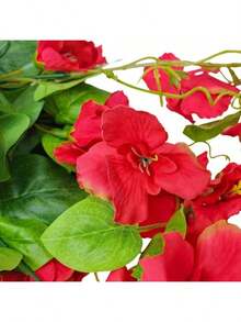 1Pc/2pcs Artificial Hanging Flowers Fake Hanging Plants Faux Silk Hibiscus Long Vines UV Resistant Realistic Flowers For Basket Home Porch Outside Garden Yard Patio