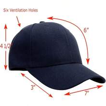 Bulk Lot 12-Pack Adjustable Size Plain Blank Solid Color Baseball Caps - Navy - View 2