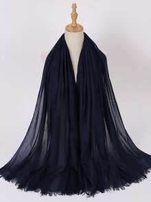 1 chiếc khăn choàng hijab modal dài mềm mại, nhẹ, màu trơn cỡ lớn dành cho nữ, mùa thu/đông - Nhiều màu - Xem 13