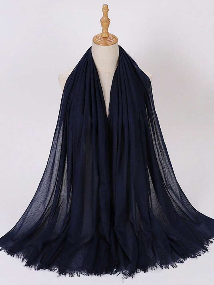 1 chiếc khăn choàng hijab modal dài mềm mại, nhẹ, màu trơn cỡ lớn dành cho nữ, mùa thu/đông - Nhiều màu - Xem 13