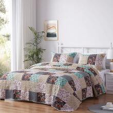 Size Olive Green Lightweight Comforter Bedspreads, Full Size Quilt Bedding Set, Durable Quilted Stitching Coverlet With 2 Pillow Shams All Seasons 3pcs, Home Quilts - 10 - 復古花卉圖案 - View 5