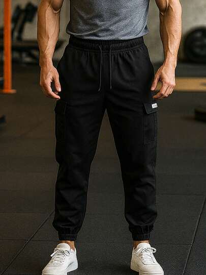 Men's Comfortable Casual Cargo Pants, Slim Fit Outdoor Trousers For Autumn/Winter, Fall